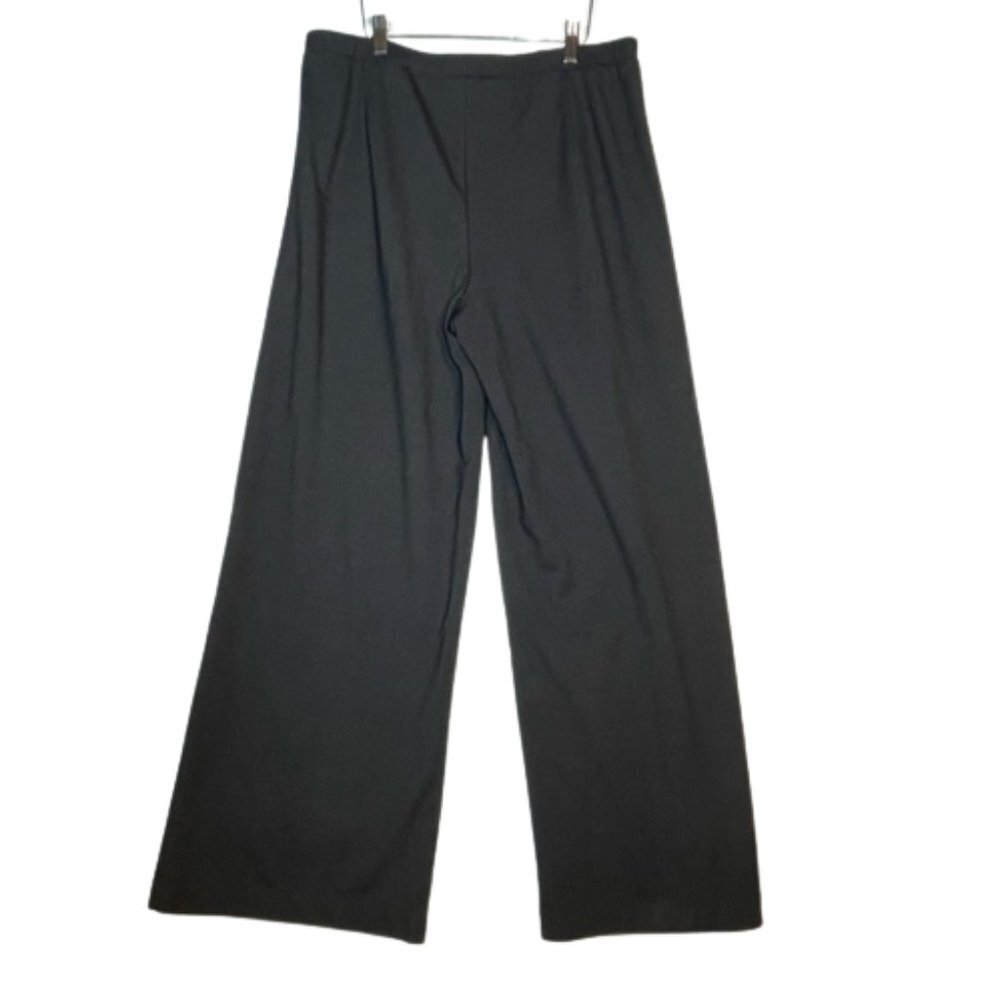 John Mark wide leg high rise pull on pants size 14 very dark charcoal gray
